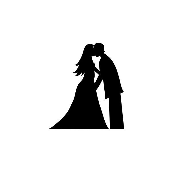 600x600 Bride And Groom Clipart Image