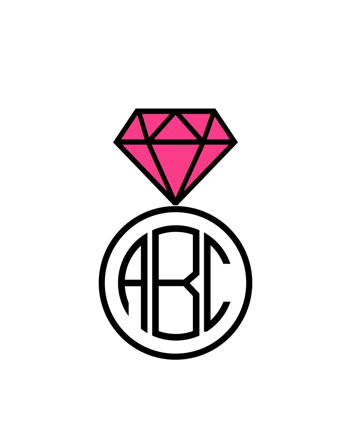 1152x1440 Diamond Ring Monogram Svg, Dxf Files For Cricut Design Space