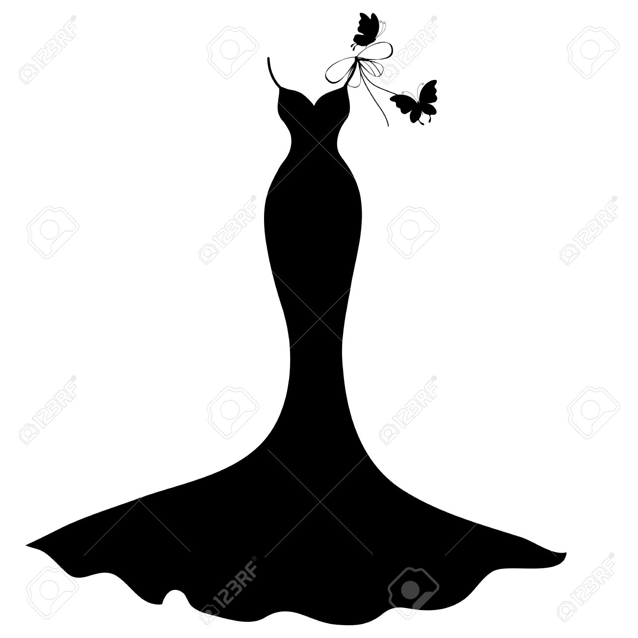 1300x1300 Wedding Dress Bride Silhouette Stock Vector Image