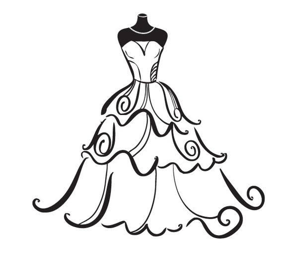 570x514 Clipart Wedding Dress