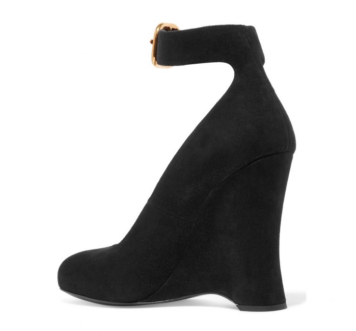 699x649 Prada Suede Wedge Pumps