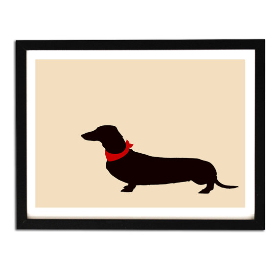 570x570 Dachshund Art Fine Art Print Dachshund Dog Silhouette