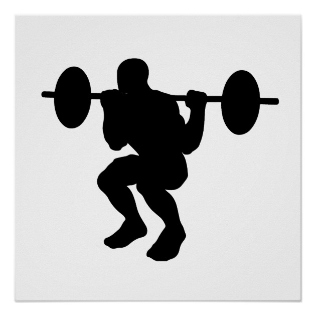 630x630 Squat Silhouette Poster