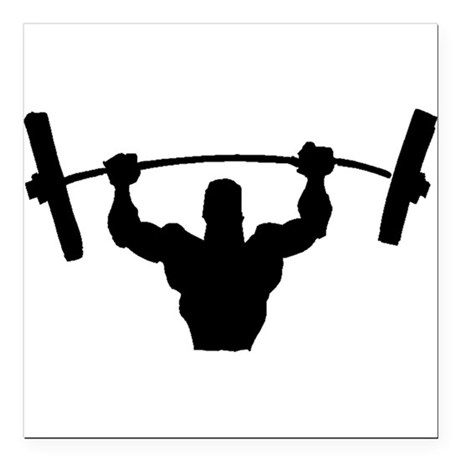 460x460 Weightlifting Silhouette Car Accessories