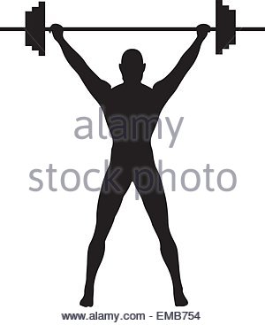 300x367 Silhouette Man Weight Lifter Sport Athlete Stock Vector Art