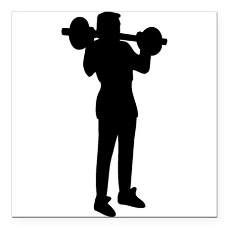 460x460 Weightlifting Silhouette Car Accessories