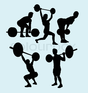 303x320 Weightlifting Silhouette Stock Vector Colourbox