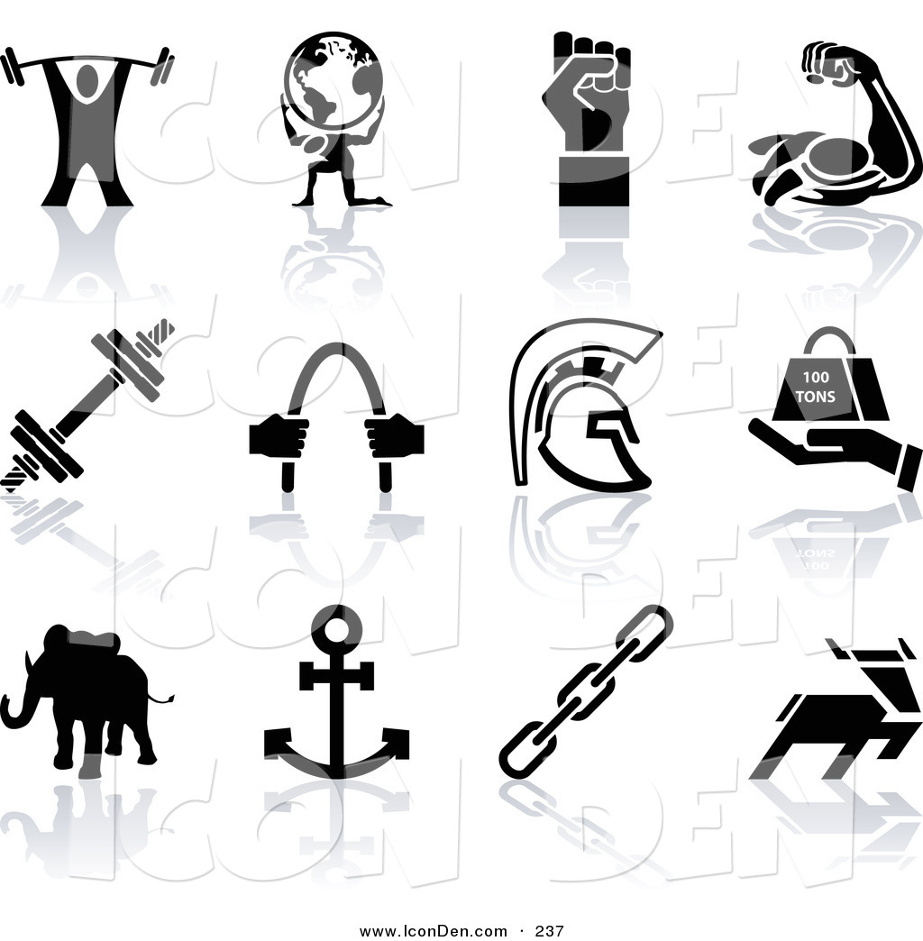 1024x1044 Clip Art Of A Set Of Black Silhouette Strengh Icons Of A Weigh