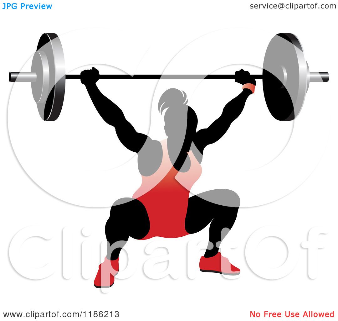 1080x1024 Clipart Of A Silhouetted Female Bodybuilder Lifting A Heavy