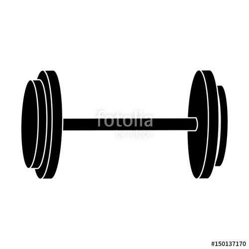 500x500 Dumbbell Weight Gym Equipment Image Silhouette Vector Illustration