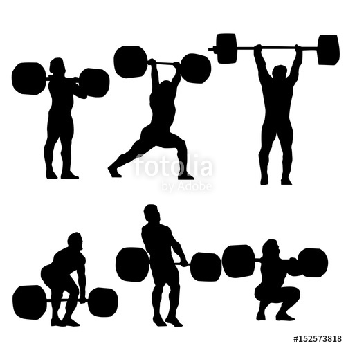 500x500 Clean And Jerk Silhouette Of Weightlifter Stock Image And Royalty