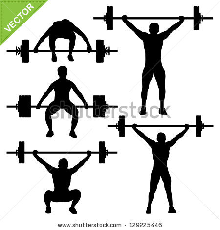 450x470 Weightlifting Silhouette Clipart Collection