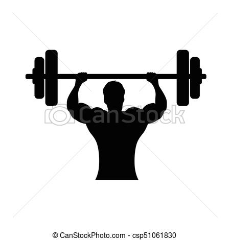 450x470 Bodybuilder Holds Wieght Bar, Bodybuilder Silhouette, Vectors