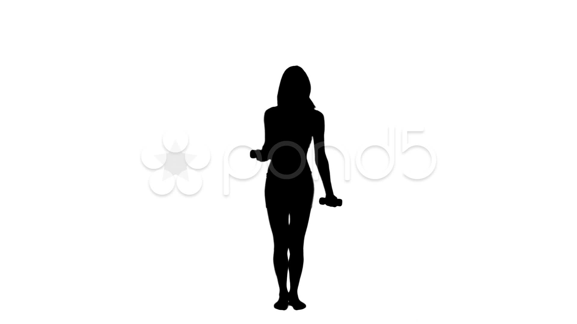 1920x1080 Silhouette Of A Woman Lifting Weights ~ Video Clip