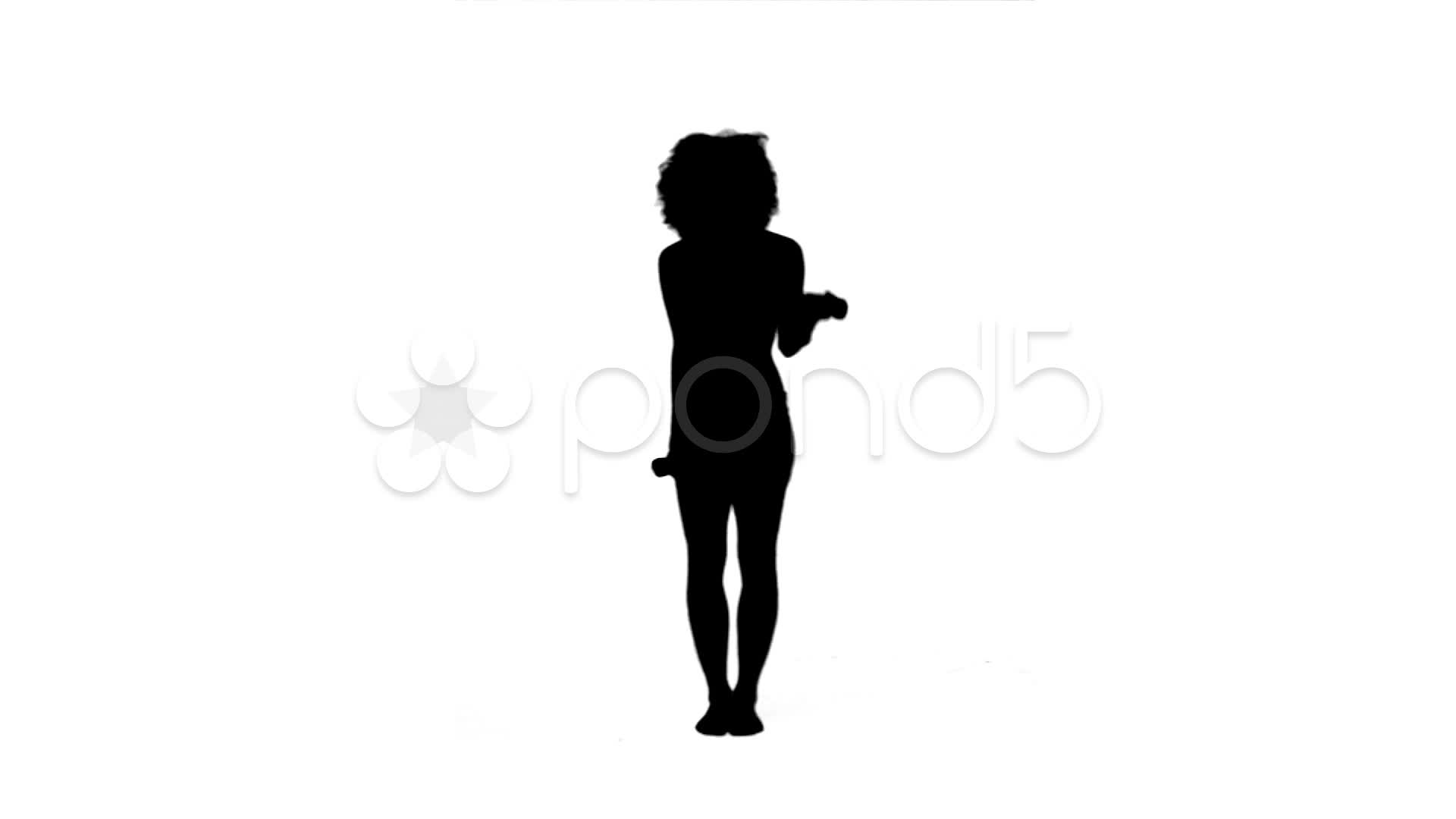 1920x1080 Silhouette Of An Energetic Woman Lifting Weights ~ Hi Res