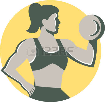 450x434 Silhouette Skinny Girl Lifting Weights Free Clipart