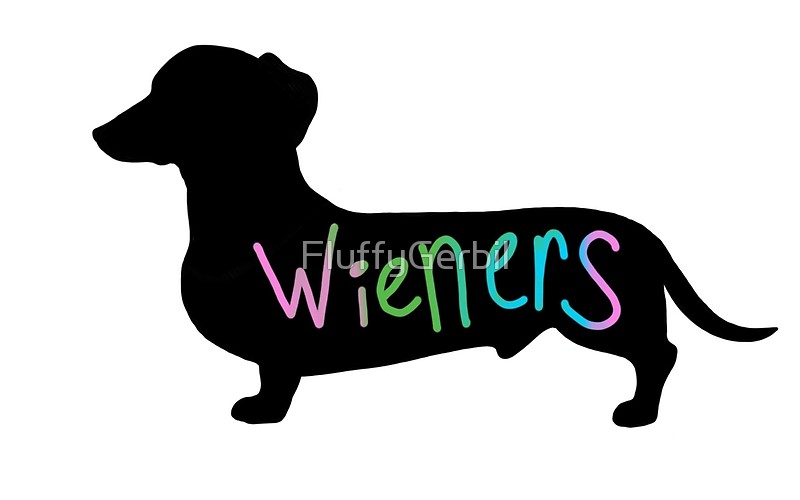 800x500 Wieners Funny Wiener Dog Dachshund Silhouette Rainbow Art Prints