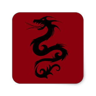 307x307 Dragon Silhouette Stickers