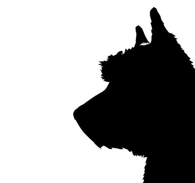 400x374 West Highland Terrier Silhouette Extra Large Cotton Canvas Tote