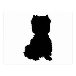 307x307 Maggie Ross Dogs Westie Silhouette Postcards Zazzle