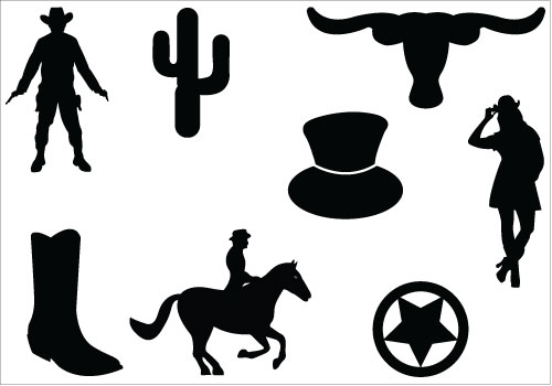 500x350 Western Silhouette Illustration Collection