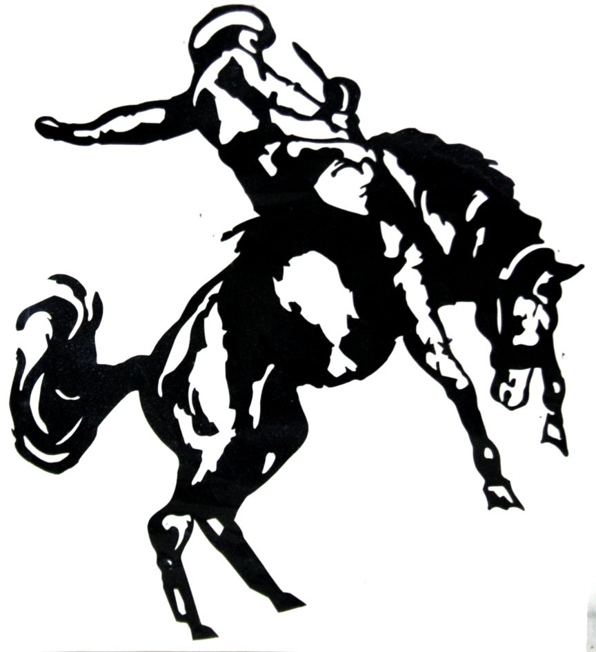 864x944 Cowboy Clipart Bronc Riding