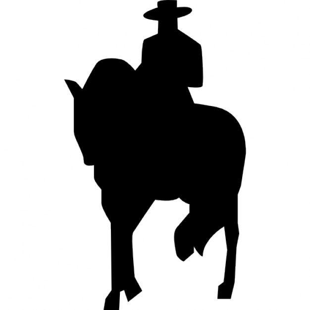 626x626 Flamenco Silhouette Of A Man Riding A Horse Icons Free Download