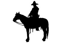 225x150 Cowboy On Horse Silhouettes ~ Karen's Whimsy