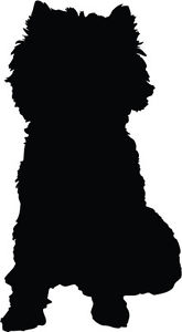 165x300 Westie Silhouette Vinyl Sticker Animal Dog Pet Themed 17 Cm X