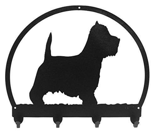 500x437 Black Metal Dog Leash Or Key Rack Silhouette Of A Westie Gift Idea