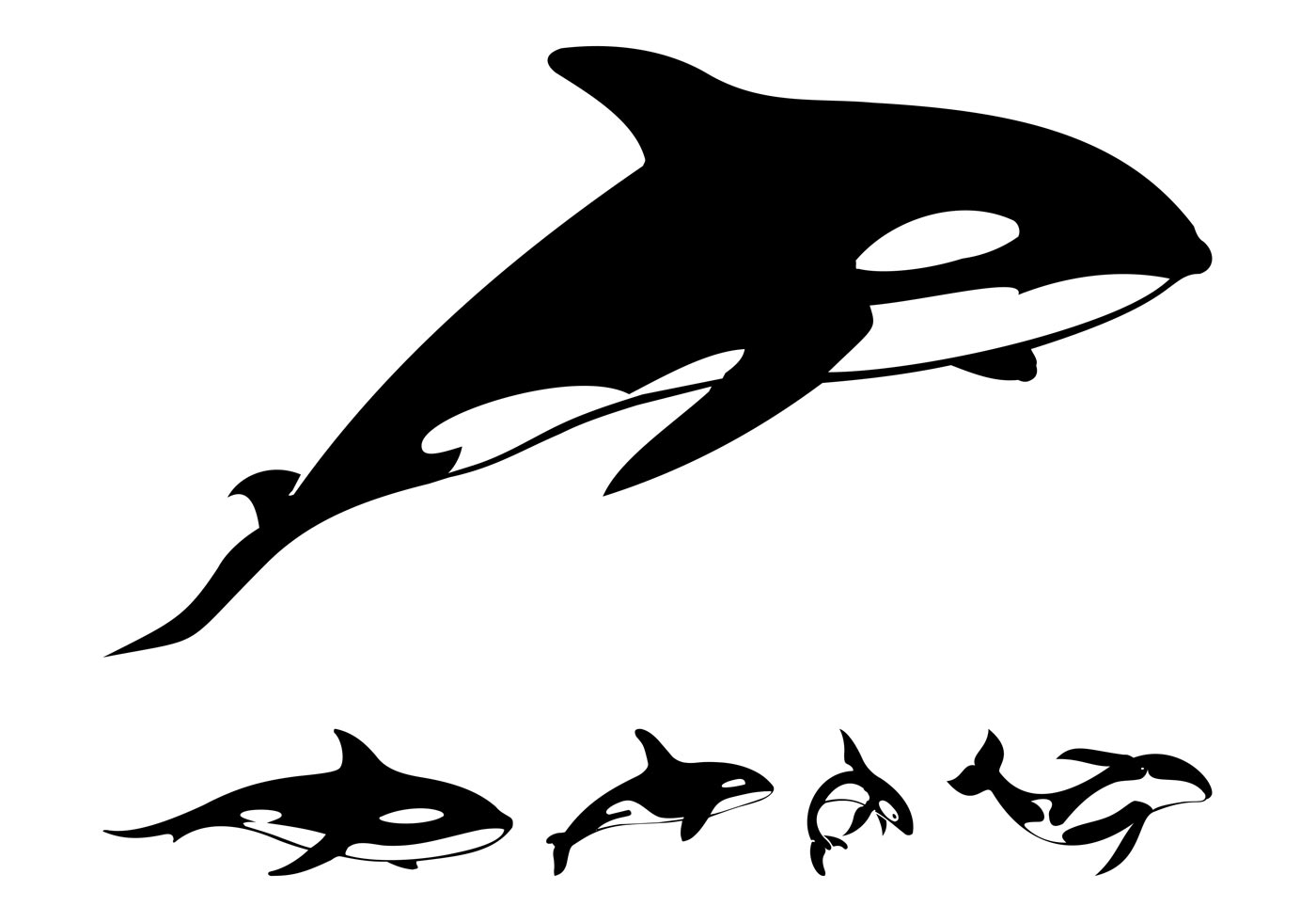 1400x980 Whale Silhouette Free Vector Art