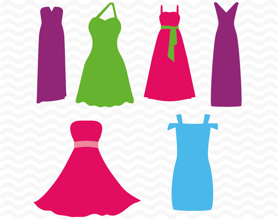 570x450 Dress Svg, Dxf, Eps, Cutting Files For Use With Silhouette Cameo