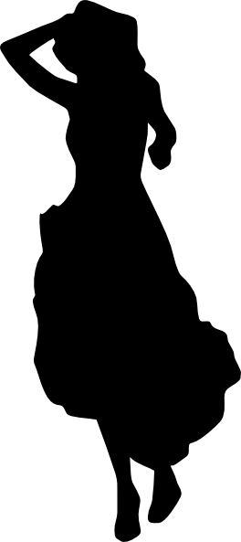 264x593 Woman Lady Silhouette Fashion Dress Clip Art