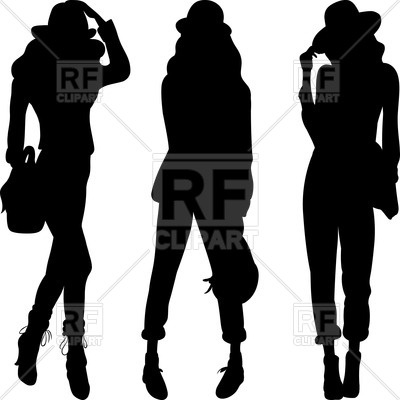 400x400 Silhouettes Of Fashion Girls Top Models Royalty Free Vector Clip