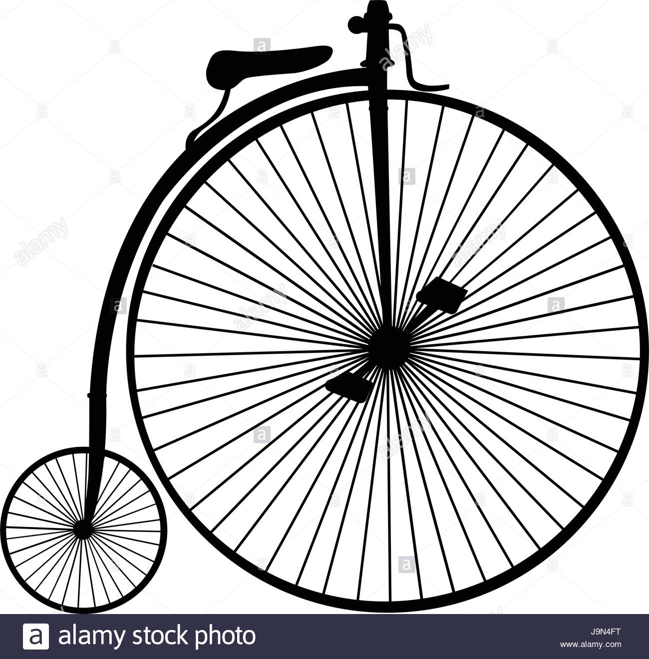 1300x1319 Penny Farthing Or High Wheel Bicycle Silhouette Isolated On White