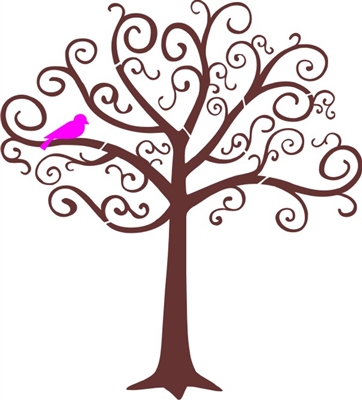 362x400 Whimsical Tree Graphic Stencil Two Size Choices Cutting Files