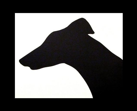 570x459 Boutique Greyhound Silhouette In Black With Black Frame