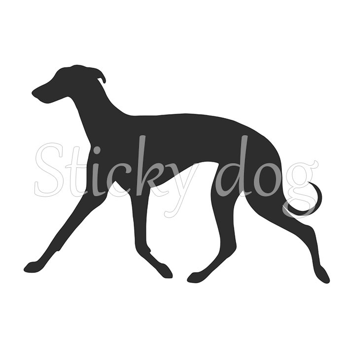 704x718 Whippet Silhouette Sticker
