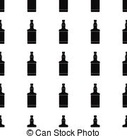 180x195 Whiskey Bottles Seamless Pattern Vector Illustration Eps Vector