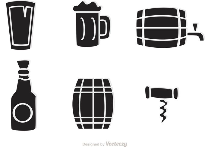 700x490 Black Whiskey Icons Vector