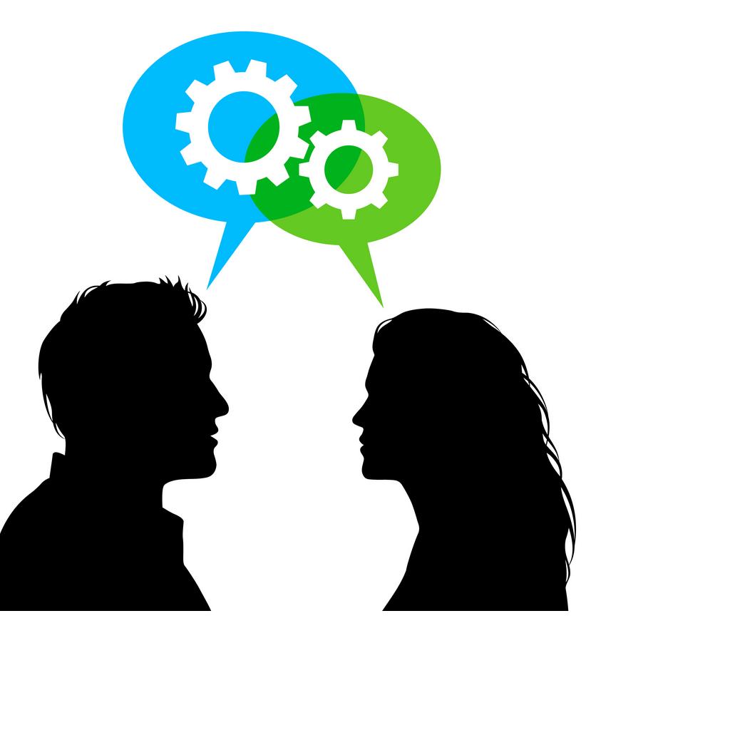 1024x1024 Two People Talking Silhouette Clipart