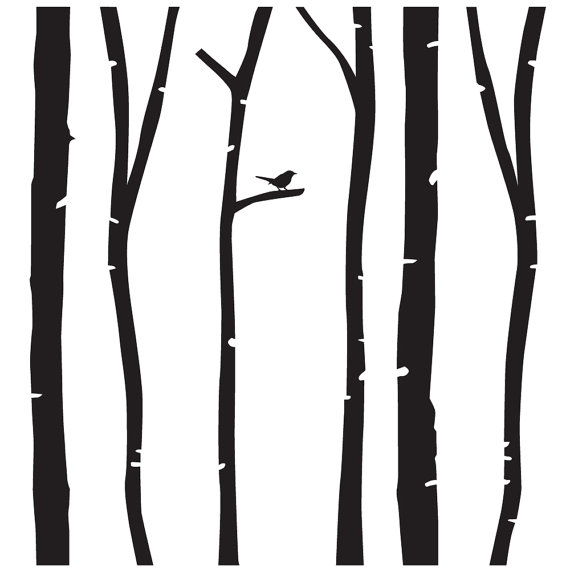 White Birch Tree Silhouette at GetDrawings | Free download