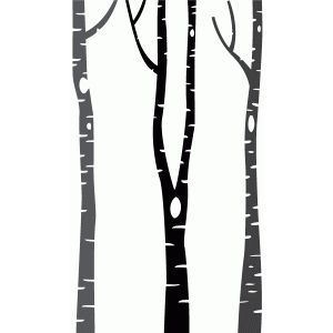 White Birch Tree Silhouette at GetDrawings | Free download