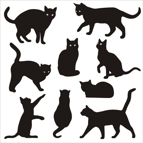 500x502 Black White Cat Silhouette Free Vector Download (15,737 Free