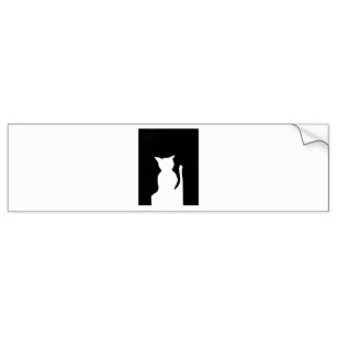 307x307 White Cat Silhouette Stickers Zazzle