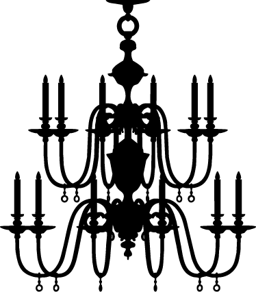374x426 Chandelier Silhouette Sticker