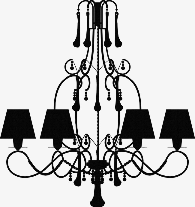 650x688 Black Chandelier Silhouette, Black Clipart, Chandelier Clipart Png