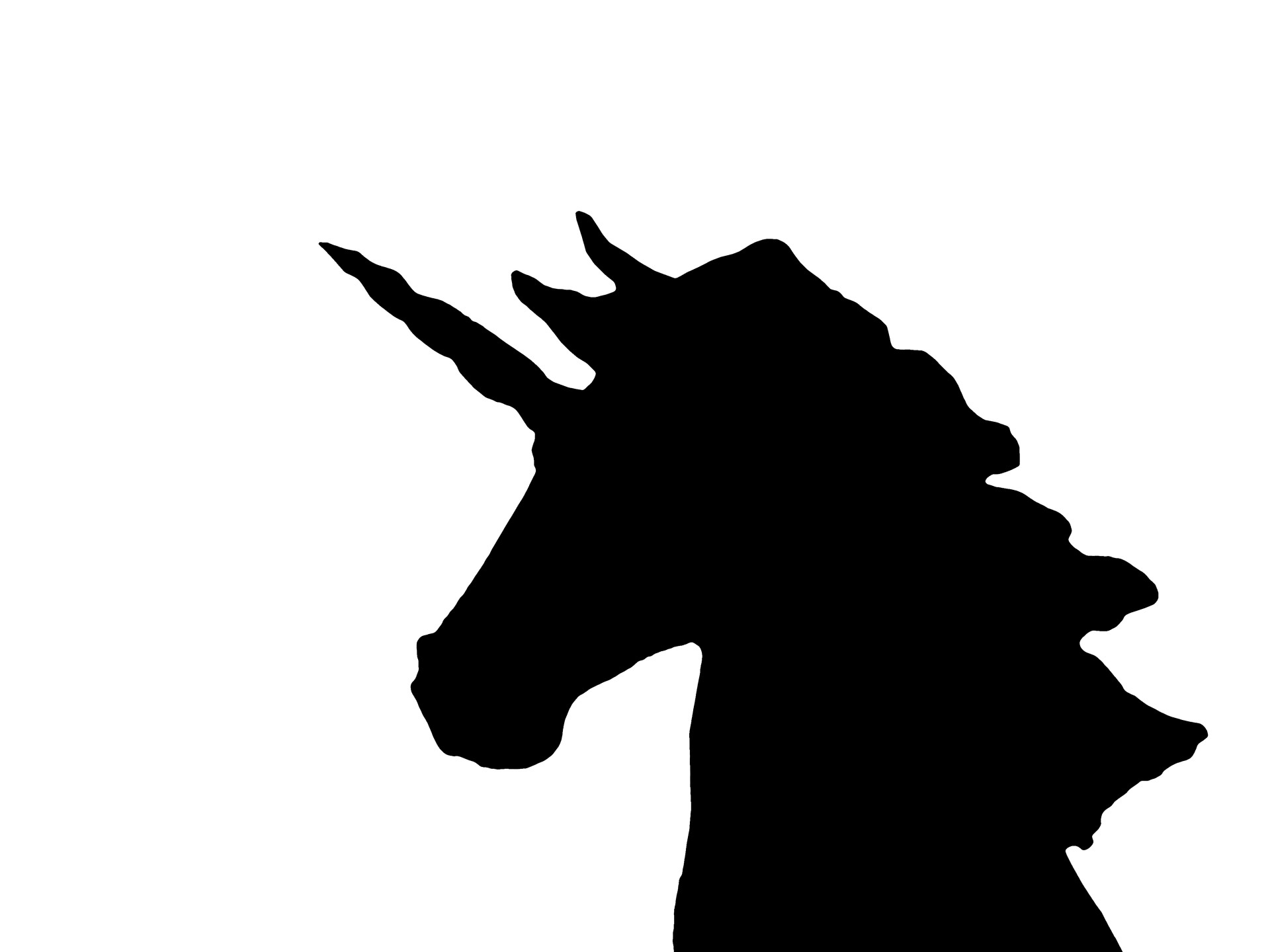 1920x1440 Unicorn Head Silhouette Free Stock Photo