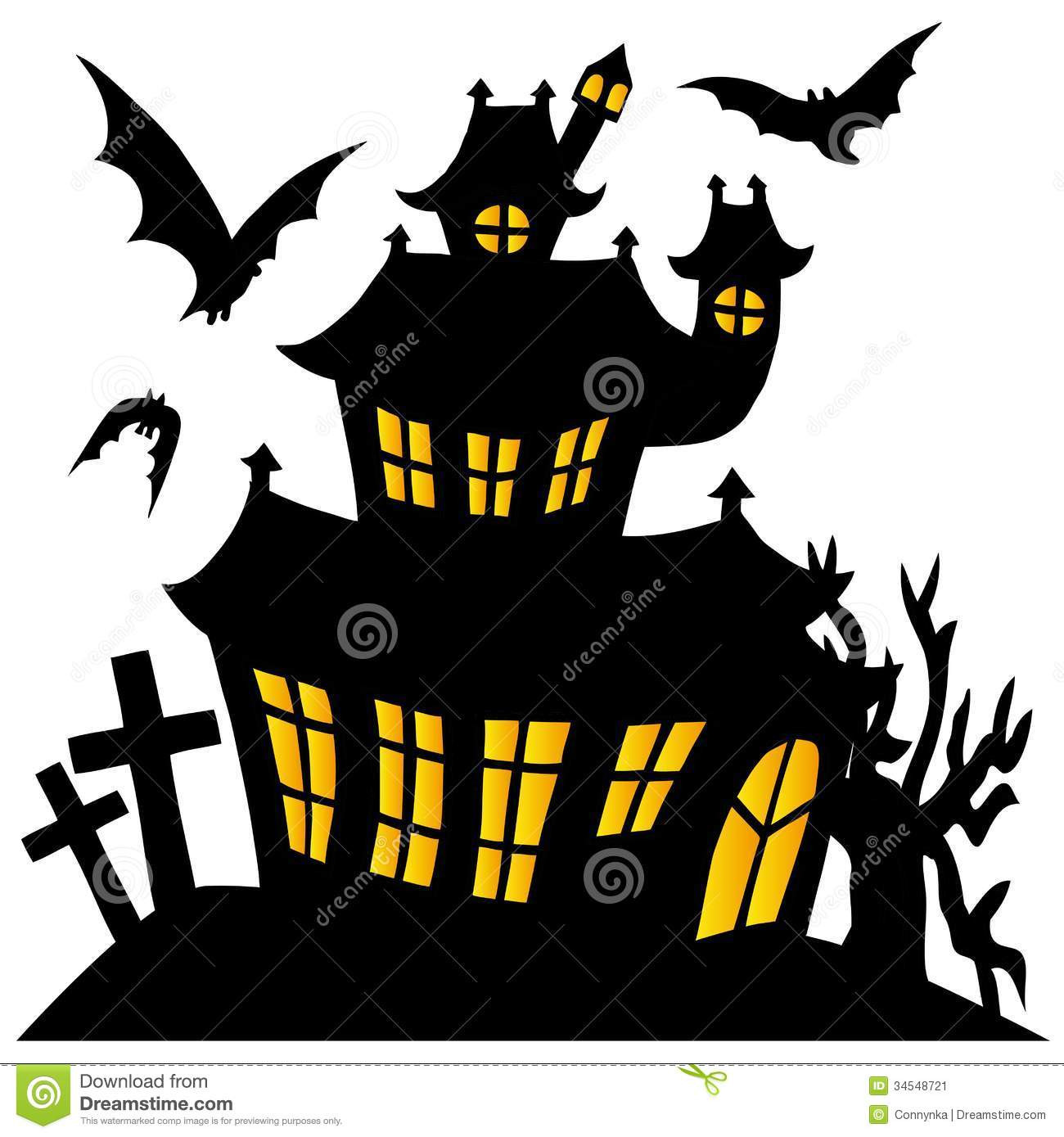 1300x1389 Halloween Haunted House Silhouette Isolated On White Stock Vector