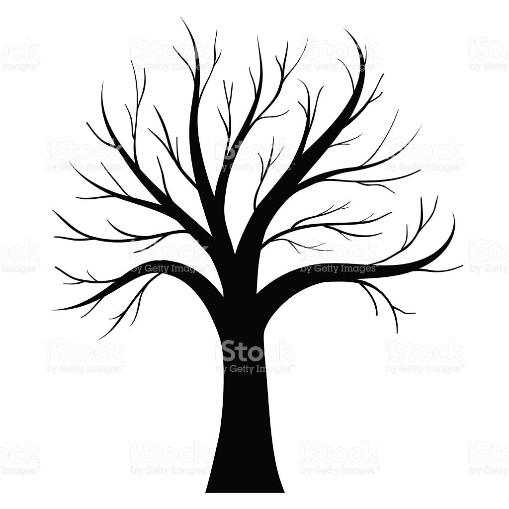 1024x1024 Bare Oak Tree Silhouette